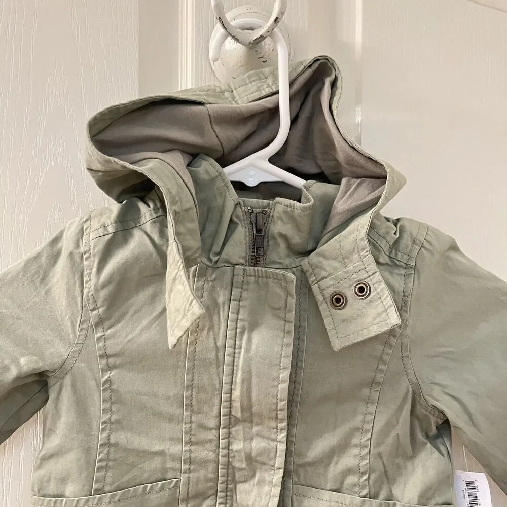 Old Navy Green Hooded Peplum Hem Hooded Jacket Girls Size 3T NWT